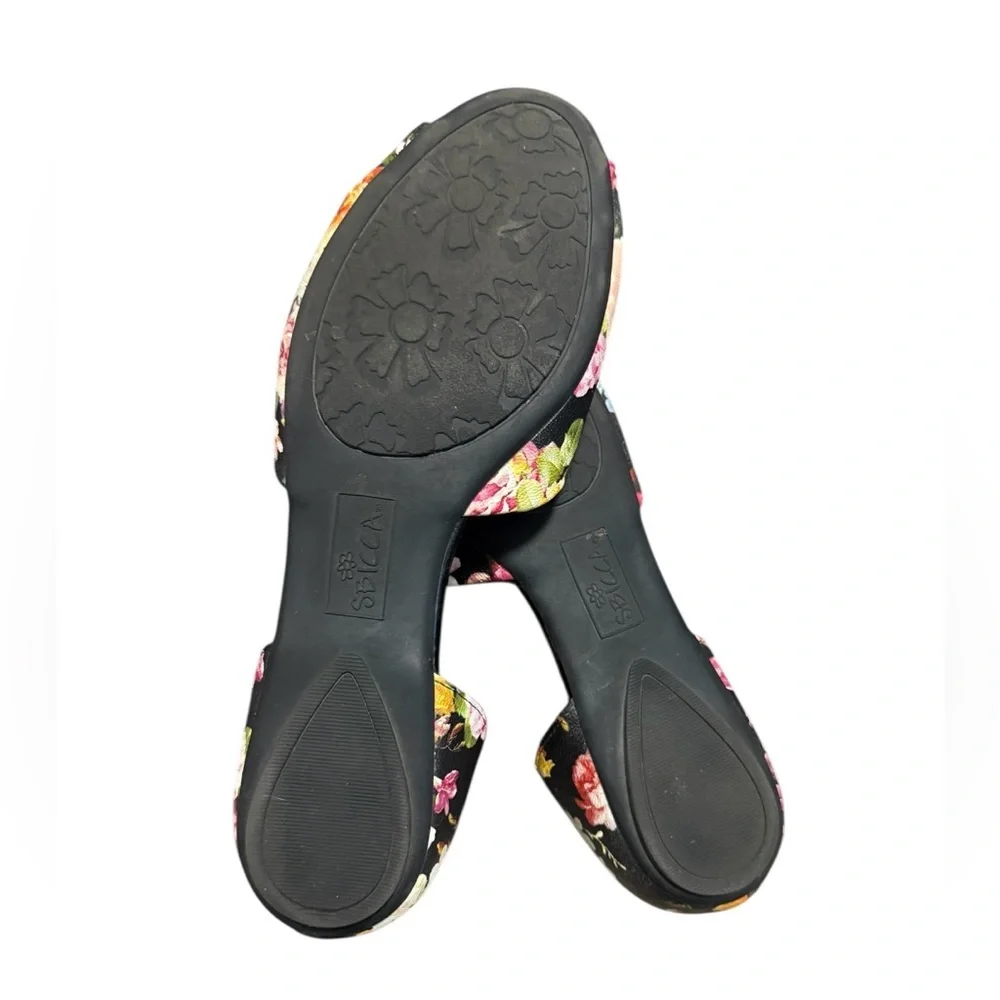 SBICCA Black Floral Open-Toe Flats - Picture 3 of 4